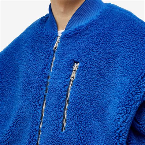 Cole Buxton Men's Fleece Bomber Jacket in Cobalt Blue Cole Buxton
