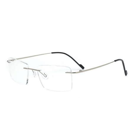 Buy Rectangle Rimless Glasses For Women Men Frameless Eyewear Frames ...