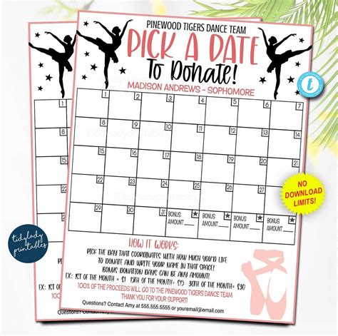 Free Pick a Date Calendar Fundraiser Template for Easy Fundraising