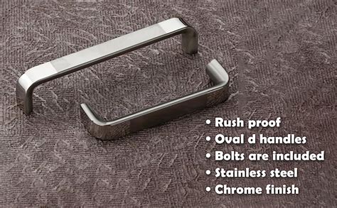 Menage Stainless Steel Oval D Drawer or Cabinet Handles 6 inch (12 ...
