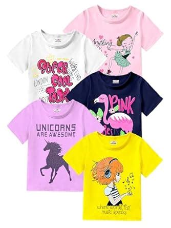 Buy Kuchipoo Girls Regular Fit Cotton T-Shirts (KUC-TSHRT-207, 2-3 ...