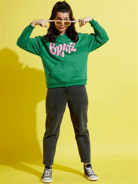 Buy Girls Green Fleece BRATZ Oversize Hoodie Online at Sassafras