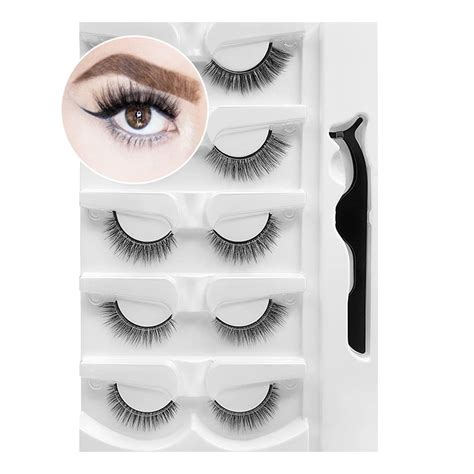 Amazon.com: YU-YO Reusable Self Adhesive Eyelashes, 5 Styles Waterproof ...