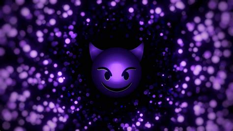 Download Purple Devil Emoji Smile Wallpaper | Wallpapers.com