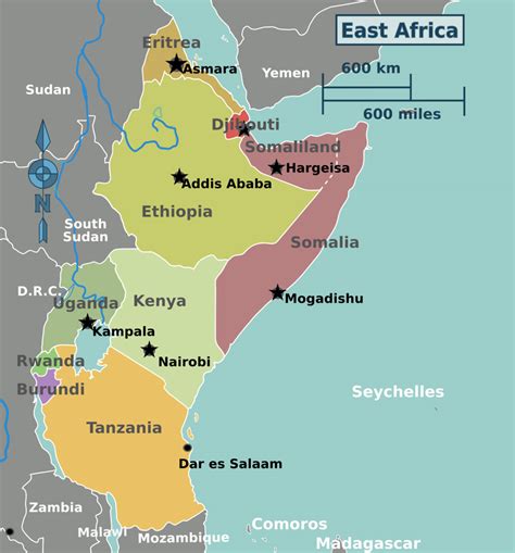 Map of East Africa - Ontheworldmap.com