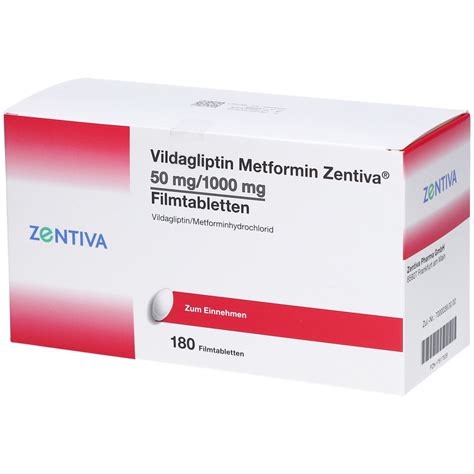 VILDAGLIPTIN Metformin Zentiva 50 mg/1000 mg FTA 180 St mit dem E ...