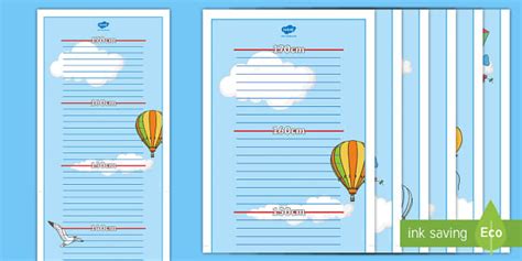 👉 Sky Themed Height Chart (teacher made) - Twinkl