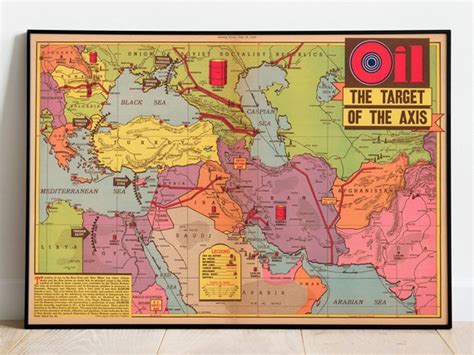 Middle East Map Middle East Poster WWII Poster WW2 Poster - Etsy India