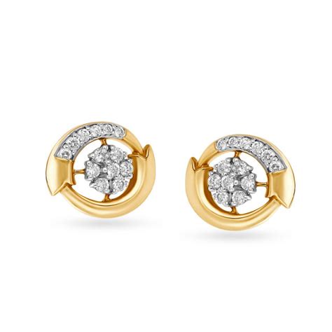 Magnetic 18 Karat Dual Gold And Diamond Studs