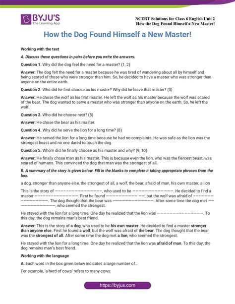 Ncert Solutions Class 6 English NCERT Solutions For Class 6 English