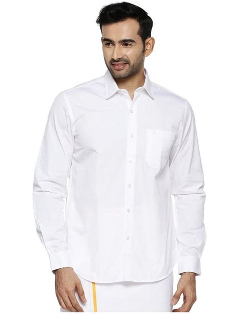 Ramraj Mens Cotton White Shirt Full Sleeves Plus Size Luxury Cotton
