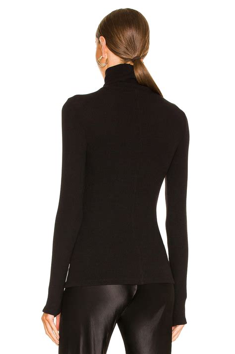 Enza Costa Sweater Knit Long Sleeve Turtleneck in Black | REVOLVE