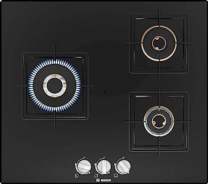 Bosch Built in Gas Hob Black Tempered glass Glass 3 Burner Auto ...