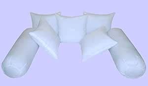 Buy NARMIS Cotton Microfibre Shell Diwan Set of 5 Cushion And 2 ...