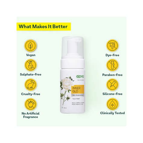 Oziva Inner Glo Skin Brightening Face Wash 100ml - Cureka