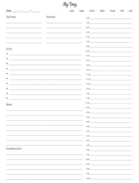 Image result for Time Block Daily Printable
