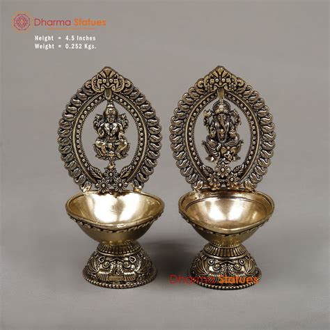 Buy Now Brass Lakshmi & Ganesh Diya (Lamp) | Best Price Online – Dharma ...