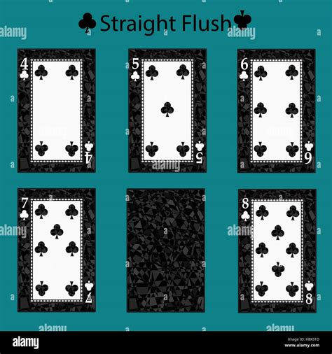 straight flush playing card poker combination. vector illustration eps ...