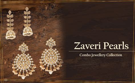 Zaveri Pearls Combo of 2 Gold Tone Kundan & Pearl Traditional Earrings ...