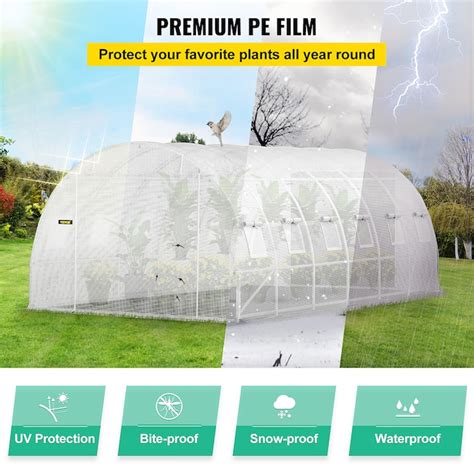VEVOR 20 x 10 x 7 FT Tunnel Greenhouse 20-ft L x 10-ft W x 7-ft H White ...