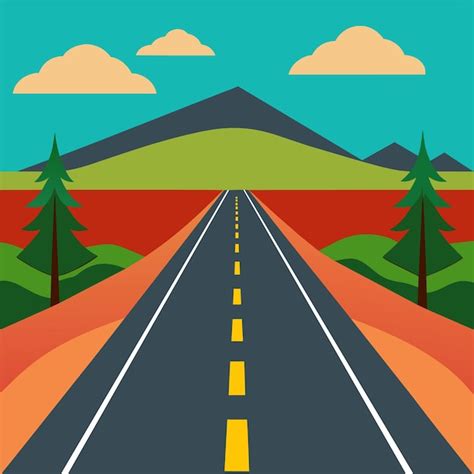 Une illustration de dessin animé d'une route avec une image d'une rue ...