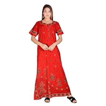 Buy Indian Handicraft Palace Cotton Women/Girls Night Gown/Sleep Wear ...