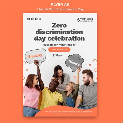 Zero discrimination day poster template with photo | Free PSD