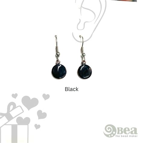 Black Colorblock Earrings – Minimalist, Handmade Jewelry - Deep Black ...