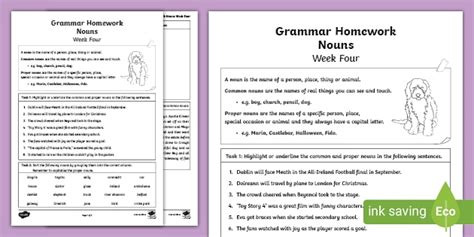 Grammar Homework Week Four (teacher made)