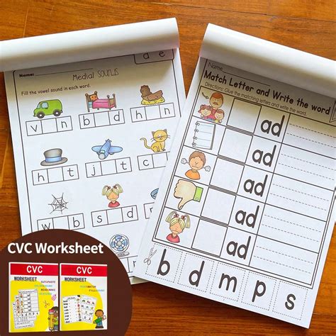 Lachilly Fun English CVC Words Phonics Learning Workbook Read Match ...