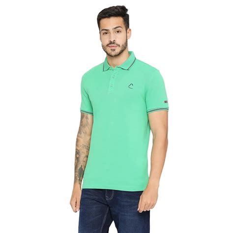 Being Human Regular Fit Men Polo Neck T-Shirts-Sea Green