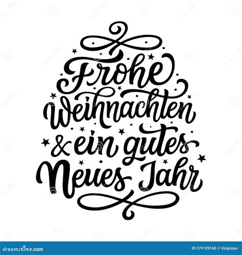 Merry Christmas and Happy New Year in German Stock Vector - Illustration of element, print ...