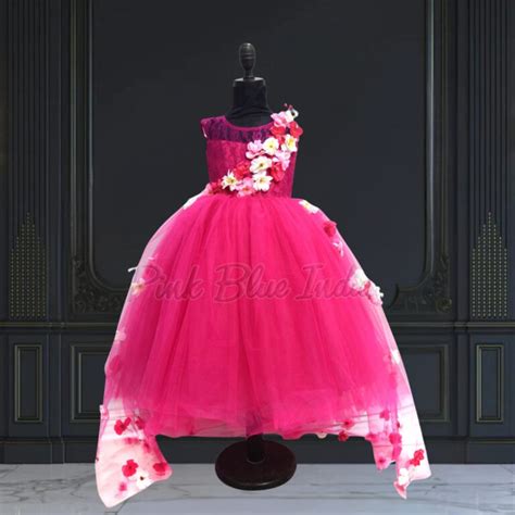 Blue Off Shoulder High Low Birthday Party Dress for Girls