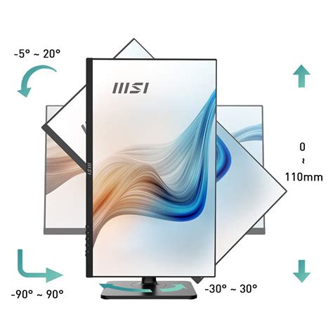MSI Modern MD241P Full HD IPS Panel 75Hz Adjustable Stand 24" Monitor ...