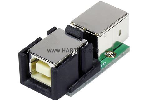 HPP V4 USB 2.0 PCB, 2x USB B-B angled | HARTING Technology Group