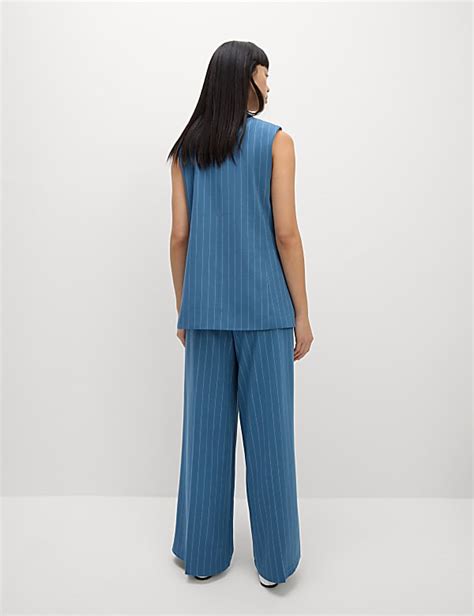 Buy Tailored Striped Longline Waistcoat at Marks & Spencer