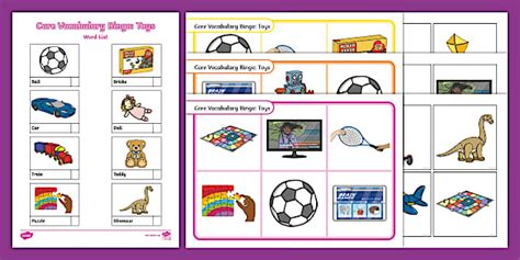 Core Vocabulary Bingo: Toys