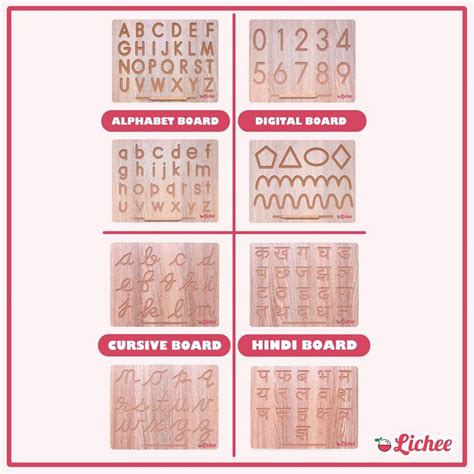 LICHEE Wooden Learning Capital&Small,Cursive,Hindi Alphabet,Numeric ...