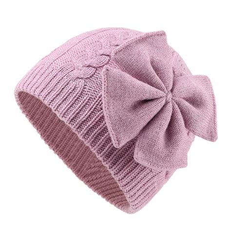 Baby Girl Winter Hat Cute Bow Baby Beanie Warm Knitted Hats for Infant ...