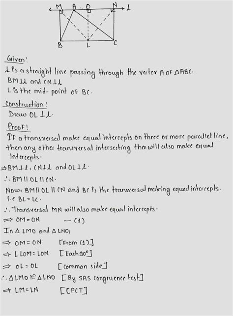 BM and CN are perpendiculars to a line passing through the vertex A of ...