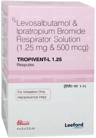 Tropivent L 500 Mcg125 Mg Respules 25 Ml Pack Of 5 - Uses, Side Effects ...