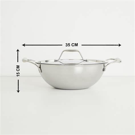 Buy Chef Special Stainless Steel Kadhai with Lid - 2.5L from Home ...