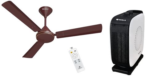 Havells 1200 mm Remote Control Ceiling Fan (Brown) Solace 1500 Watt ...