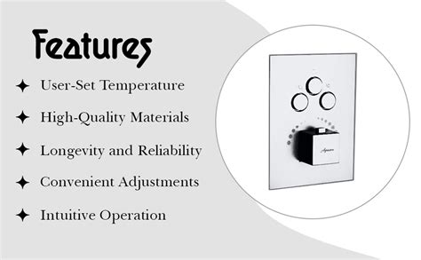 Aquieen Wall Mounted Temperature & Flow Control 3 Way Thermostatic ...