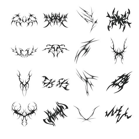 Premium Vector | Neo tribal gothic style tattoo set neo tribal gothic ...