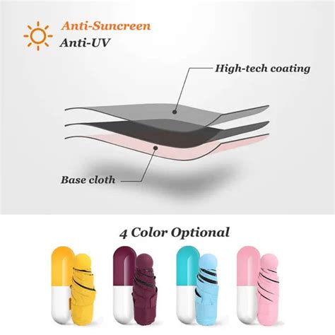Ultra Mini UV Coated 4-Fold Travel Capsule Umbrella – Jayesh Variety