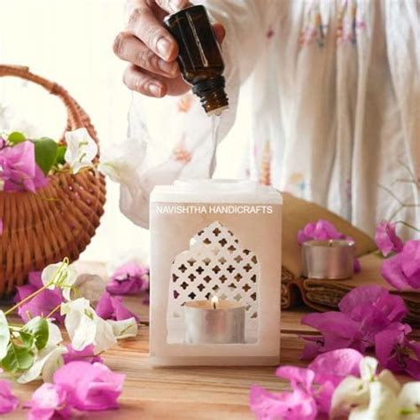 Buy White Marble Tealight Candle Holder | White Marble Oil Diffuser ...