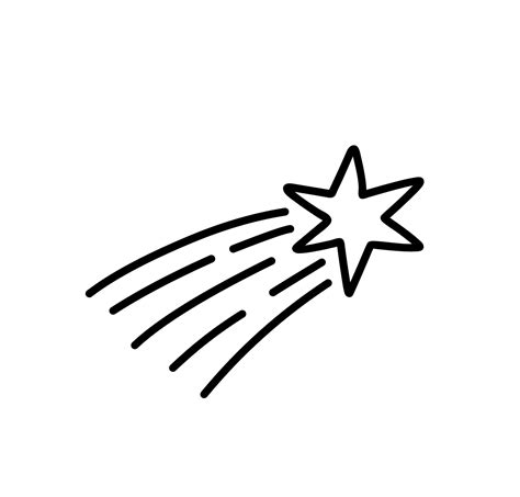 Doodle shooting star isolated on white background. Vector hand-drawn ...