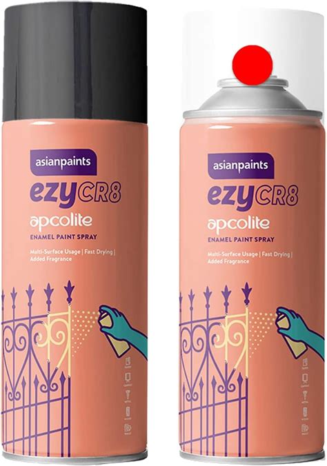 Asian Paints ezyCR8 apcolite Spray Paint, DIY Black Aerosol Gloss ...