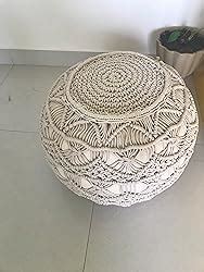 IVAZA Pouf Puffy for Living Room Sitting Round Ottoman Bean Filled ...